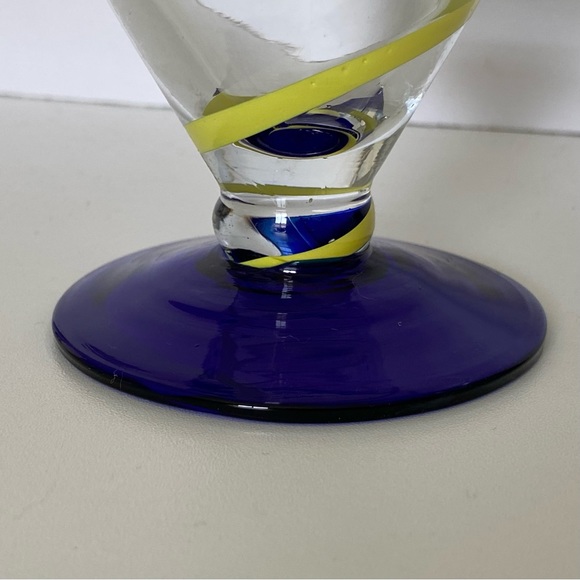 COPY - Kosta Boda Hand Blown Margarita Martini Glass Royal Caribbean Blue Green… - Picture 5 of 15